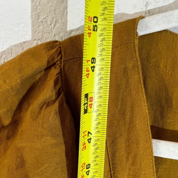 Madewell Women's Linen-Blend Ruffle Cap Sleeve Wrap Midi Dress Size XS NWT - Picture 9 of 10